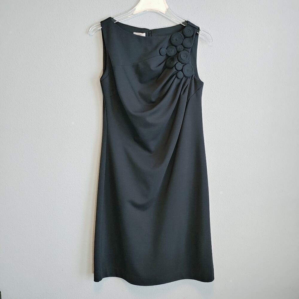 Suzi Chin for Maggie Boutique Dress Black Draped Sz 6